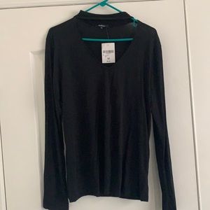 Knit top/ LSLV black